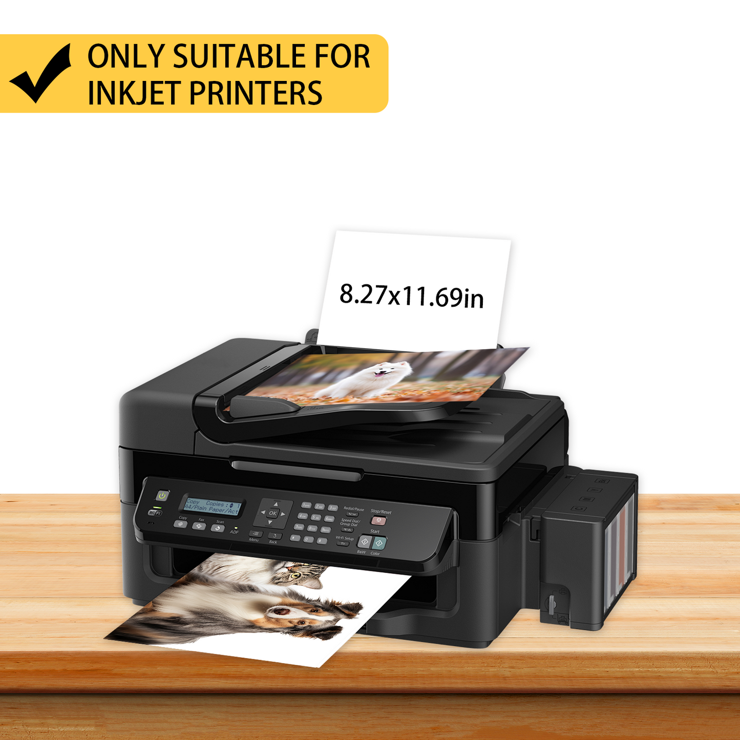 Printable Magnet Photo Paper for Inkjet Printer, Whiteboard, Fridge Magnet Sticker, Crafts and Pattern Storage, Easy to Use and Remove, 8.27 x 11.69 inches, 5 Pack