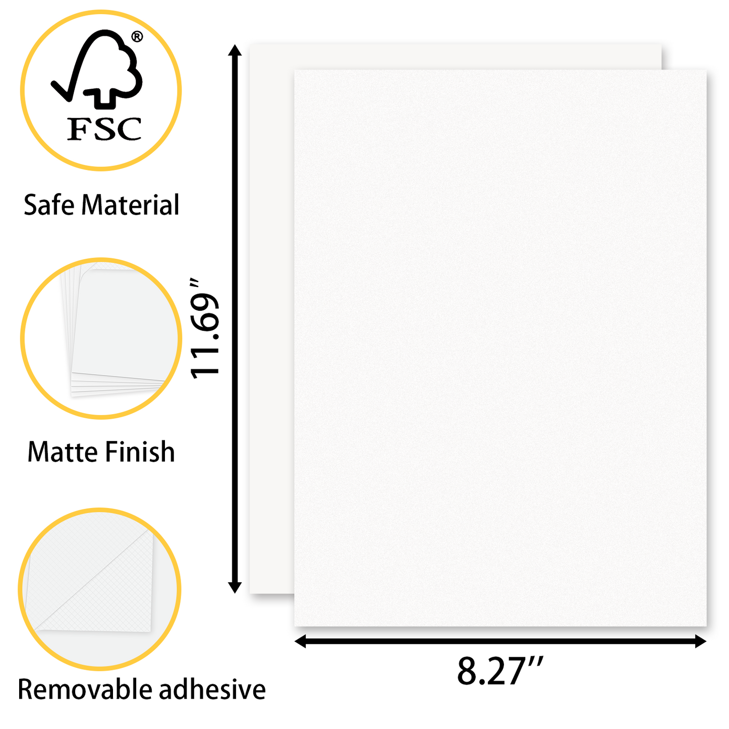 Printable Magnet Photo Paper for Inkjet Printer, Whiteboard, Fridge Magnet Sticker, Crafts and Pattern Storage, Easy to Use and Remove, 8.27 x 11.69 inches, 5 Pack