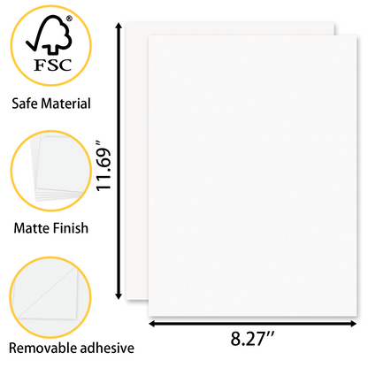 Printable Magnet Photo Paper for Inkjet Printer, Whiteboard, Fridge Magnet Sticker, Crafts and Pattern Storage, Easy to Use and Remove, 8.27 x 11.69 inches, 5 Pack