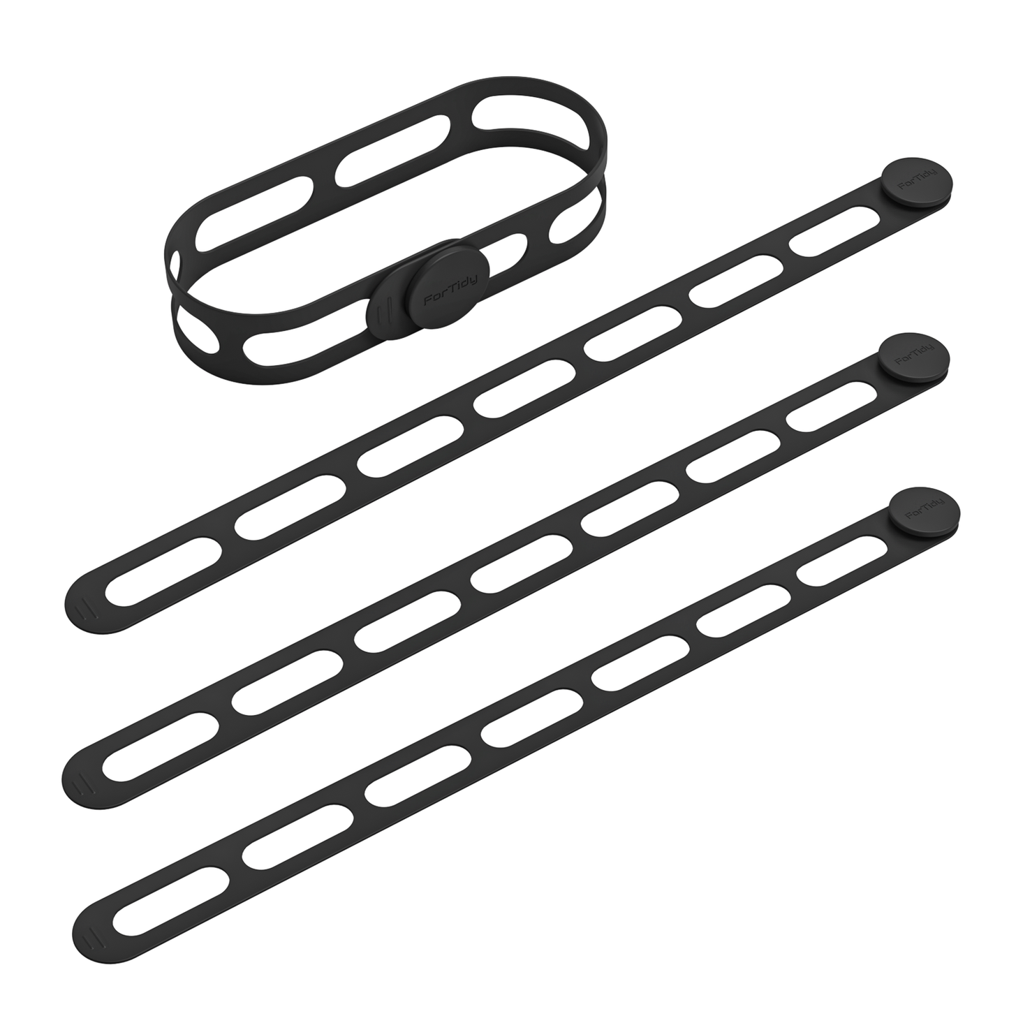 ForTidy Versatile Silicone Latch Strap - 21.65 In Elastic Tie Works for Slow Cooker Lid, Pot, Bento Box, Curtain and Cord, 2pcs Secure Self-Lock & Solution to Bundle or Organize Object