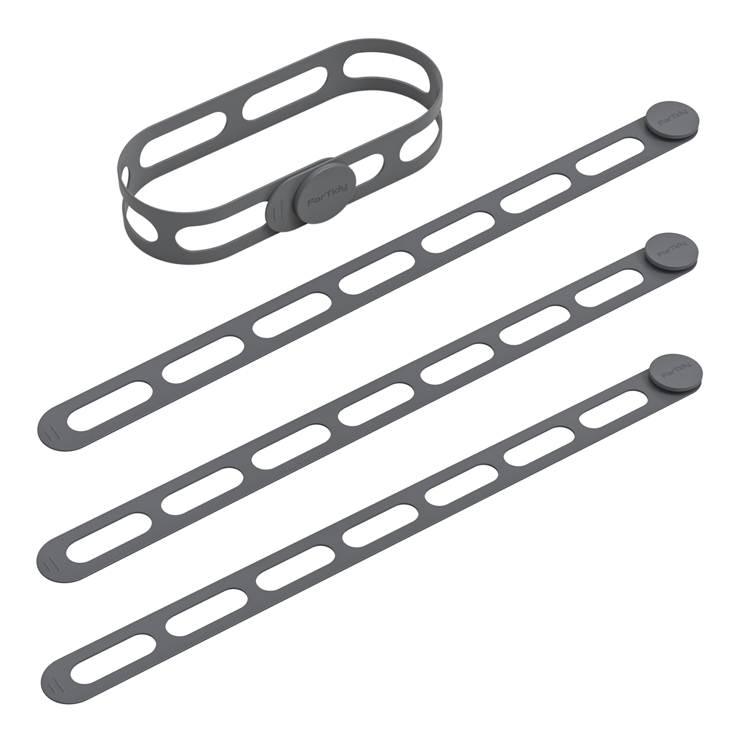 ForTidy Versatile Silicone Latch Strap - 21.65 In Elastic Tie Works for Slow Cooker Lid, Pot, Bento Box, Curtain and Cord, 2pcs Secure Self-Lock & Solution to Bundle or Organize Object